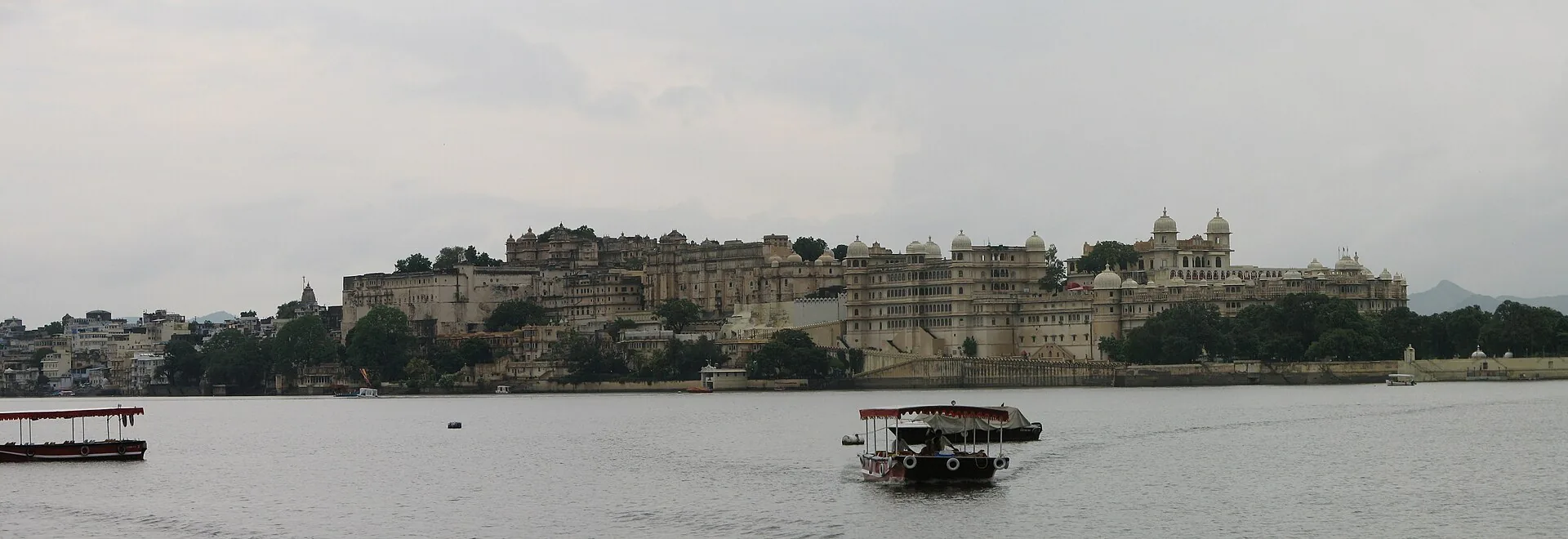 City Palace and Udaipur’s waterfront seen across Lake Pichola